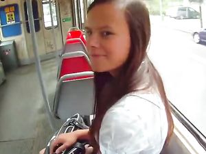 Tiny Skirt On A Teen Riding Cock In Public